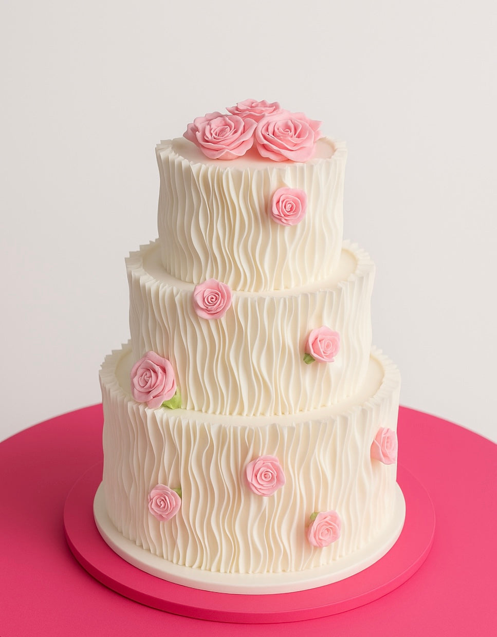 Pièce montée Rose blanche et rose en guimauve artisanale décorée de sucettes en forme de roses, sans gluten, pour mariage ou anniversaire